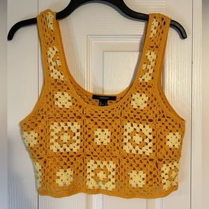 Crochet floral crop top